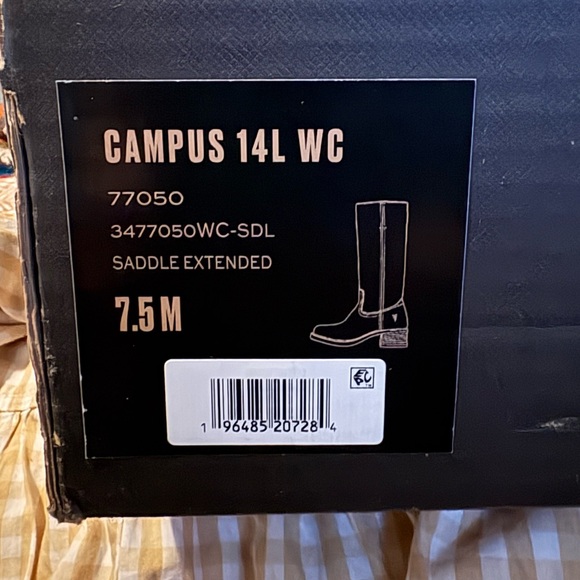 Frye Campus 14L WIDE CALF 7.5 Saddle Brand New - Picture 4 of 4